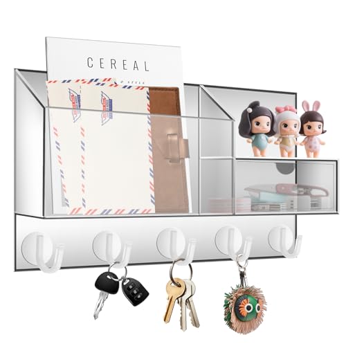 HappyDino Acrylic Key Holder Wall Mount Mail Organizer for Wall