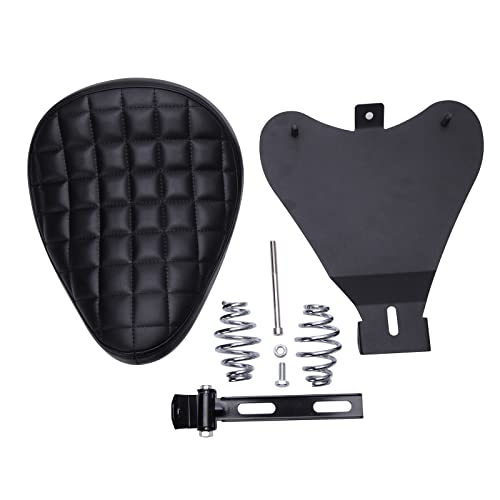 Image of DREAMIZER Motorcycle Seat Cushion Driver Solo Seats with Spring Bracket PU Leather Compatible with Harley Honda Yamaha Kawasaki Sportster Iron 883 1200 Chopper Bobber Cafe Racer