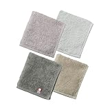 [ aso ] ハンドタオル 今治タオル 4枚セット 中厚 22cm角 綿100% 日本製 タオルハンカチ moffin モフィン 個包装 (4枚セット・柄なしアソート) cy-mf319-h4-a-as