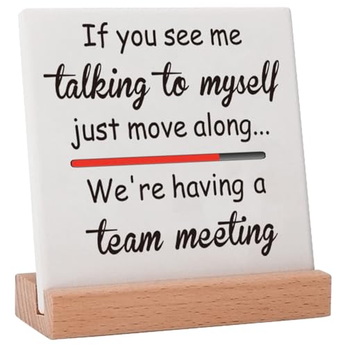 Funny Office Decor Sings White Elephant Gag Gifts for Coworker Valentines Day Teammate Employee, Office Fun Gifts for Coworker Birthday, Humorous Funny Office Saying Decorations-Talking To Myself