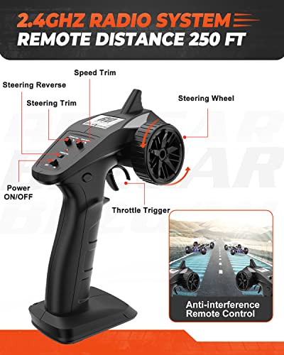 Bezgar Hm101 Hobby Grade 1:10 Scale Remote Control Truck With 550 Motor, 4Wd Top Speed 42 Km/H All Terrains Off Road Rc Truck,Waterproof Rc Car With 2 Rechargeable Batteries For Kids And Adults #TOP5