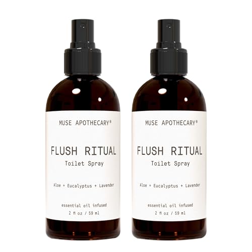 Muse Apothecary Flush Ritual - Aromatic & Refreshing Toilet Spray, Use Before You Go, 2 oz, Infused with Natural Essential Oils - Aloe + Eucalyptus + Lavender, 2 Pack