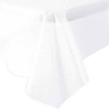2 Plastic Rectangular Tablecloths 54X 108 Table Cover - Clear slightly frosted