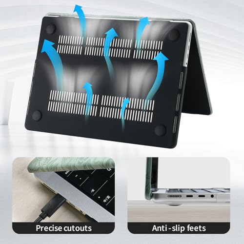 Funda MacBook Air 13 M1 carcasa rígida de plástico con textura de piel y protector teclado 6