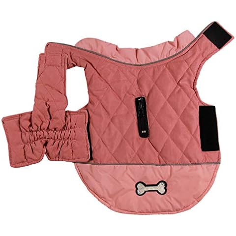 JoyDaog Reversible Dog Coats for Medium Dogs Waterproof Warm Puppy Jacket for Cold Winter,Pink M Cover