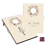 Custom Wedding Cornhole Set Flower Ring with...