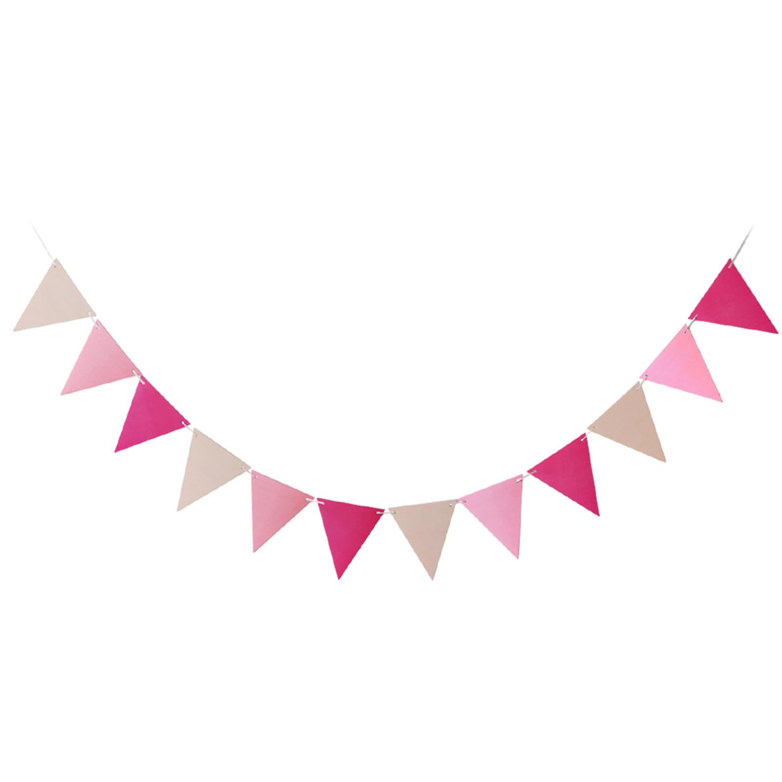 Festone Con Bandierine Rosa 5m – Ghirlanda Triangolare Di Carta Per Compleanni, Baby Shower, Matrimoni, Feste - 2