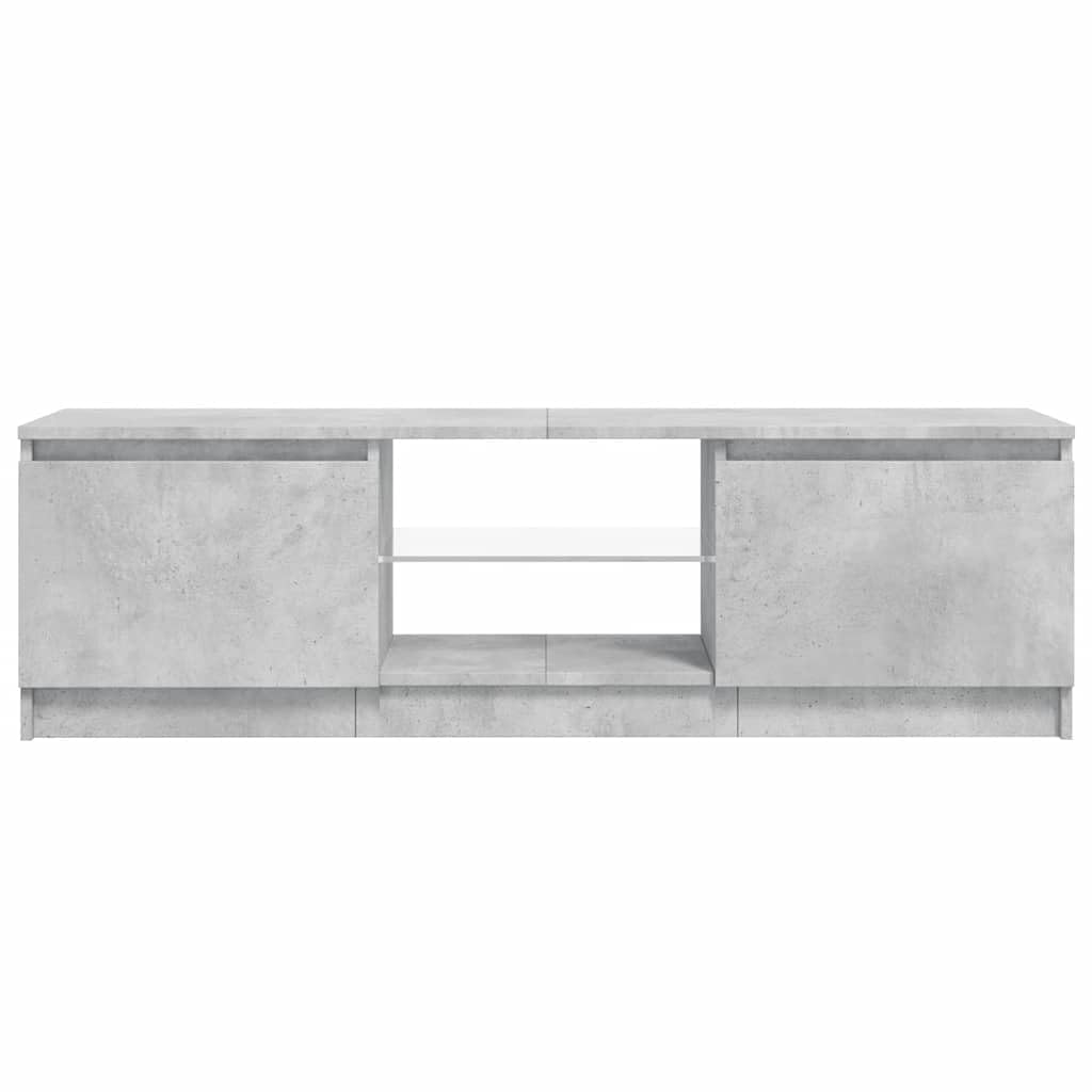 vidaXL Mobile Porta TV con Luci LED Grigio Cemento 120x30x36 cm