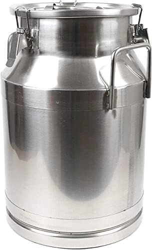 304 Stainless Steel Milk Can Heavy Duty Milk Jug Wine Pail Bucket Dairy Pot Tote Jug Milk Bottle Oil Barrel Tea Canister Silicone Seal with Carry Handle,55L,55L