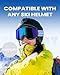 findway OTG Ski Goggles, snow/Snowboard Goggles for Men, Women Youth [Upgraded] Fit for All Helmet - Anti fog & glare & UV