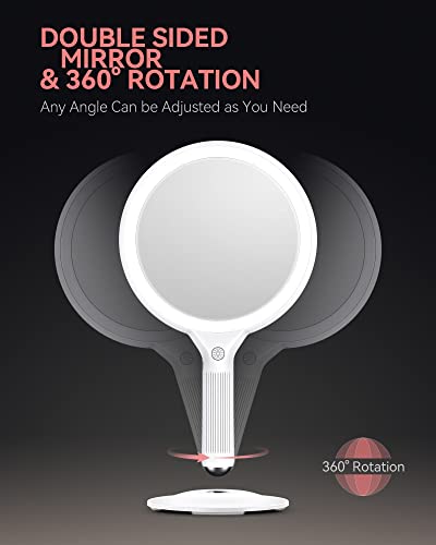 Nicare Makeup Mirror, Vanity Mirror With Lights, 1X/ 5X Magnifying & Lighted With 3 Colors, Magnetic Base, 360 Degree Rotation, Led Travel Makeup Mirrors, Cosmetic Mirror, Idea Gifts For Women #TOP4
