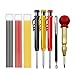 GUANGUAN LinTin Kit de Crayons de menuiserie mécanique avec Punch Central, Menuisier des Outils de Scribe de marquage for la Construction d'architecte