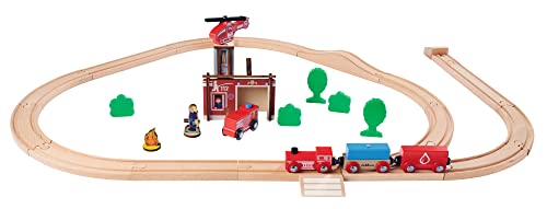 Eichhorn 100006205 100006205 Fire Brigade Set, 33 Pieces, 295 cm Track Length, FSC Certified Beech Wood - Image 2