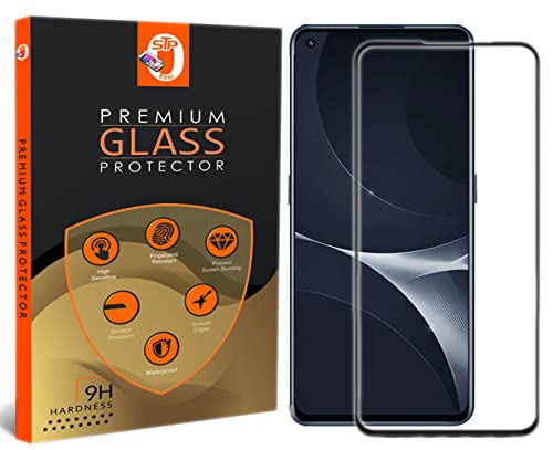 Image of STP� Tempered Glass 11D Screen Protector Guard Compatible For Realme 9i (Black, Pack of 1) Edge to Edge Coverage with Easy Installation Kit