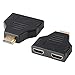 Produktbild J&D 2 Stück HDMI auf Dual HDMI Adapter, Gold-Plated 1 zu 2 HDMI Männlich auf 2X HDMI Weiblich Adapter Splitter Video/Audio Splitter für HDTV Monitor