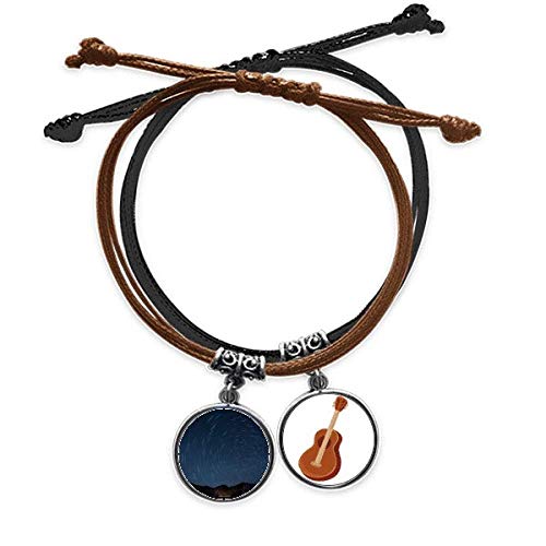 Pulsera cielo estrellas luces cadena de mano cuero guitarra DIYthinker