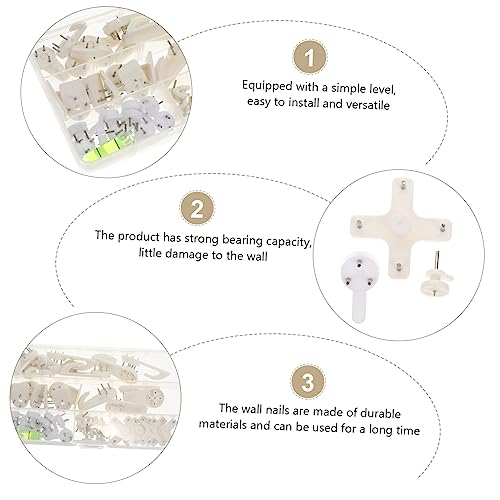 Image of jojofuny Wall Hanging Photo Hooks Easy to Install Picture Nails for Household Art and Frames Strong Construction No Damage to Walls