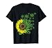 Cannabis Weed Leaf Sunflower Women Marijuana Pot Smoker T-Shirt