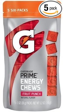 Amazon Com Gatorade Prime Energy Chews Fruit Punch Natural Flavor 5 Sleeves Health Household Amazon Com Gatorade Prime Energy Chews Fruit Punch Natural Flavor 5 Sleeves Health Household