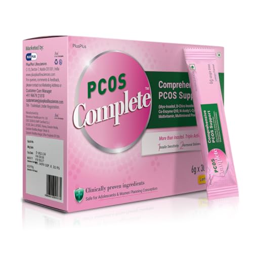 Image of PCOS Complete | Myo-Inositol 2000mg, D-Chiro Inositol (40:1), NAC, CoQ10 | Weight Management, Hormonal Balance, Period Cycle, Skin & Hair | PCOS Supplement & PCOS Drink for Women | Pack of 3 | 30 X 3 Sachets |