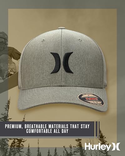 Image of Hurley Men's Caps - One & Only Flexfit Baseball Cap - Fitted Hats for Men (S-XL)