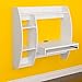 Prepac Floating Desk with Storage and Keyboard Tray, White