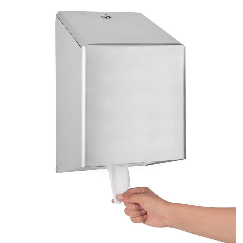 Jantex Edelstahl-Zentralentnahme-Rollenspender, Silber, Größe: 370(H) x 210(B) x 220(T)mm - Passend für Rollen: DL921, DL920, CF971, GD833, CF970 & GD834 - Hochglanz-Design, abschließbar, GJ030