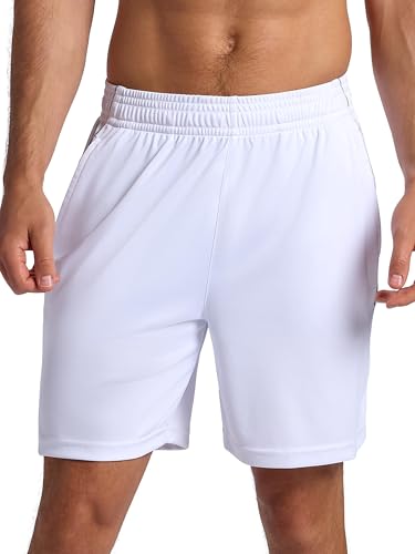 HEAD Mens Blaze Performance Short Standard Fit 7 Inseam Stretch Midweight Material Stark White Large