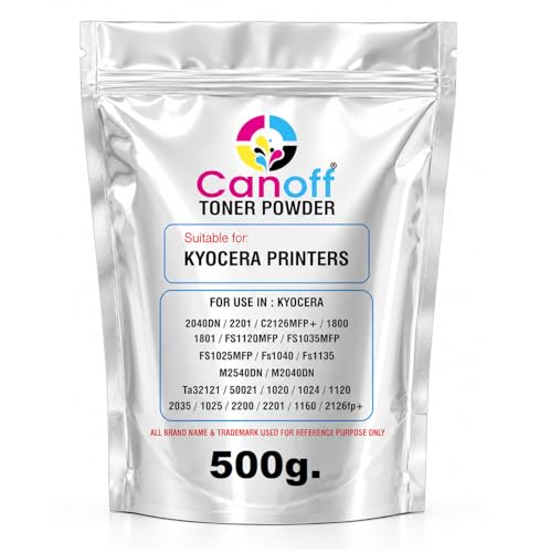 Image of CANOFF Toner Powder Use for KYOCERA TASKALFA 1800 1801 2200 2201 2540 2560 3040 3060 6025 6030 6525 KYOCERA ECOSYS 1024 1035 1120 1135 2035 2040 2530 2540 2640 Printer and Copier (500g)