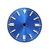 28.5mm dial Fit for NH35/NH36 Movements, Blue-Green Luminous, Single Calendar/no Calendar, Used for Watch Replacement Parts(1)