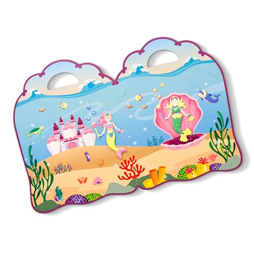 Melissa & Doug Puffy Sticker Play Set – Mermaids,65 Reusable Stickers with 2 Fold-Out Scenes,Restickable Fashion Activity Book,Mess Free Travel Toys for Kids Ages 4+ - FSC Certified,(Pack of 2) - Image 4