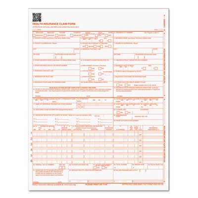 Tops Centers for Medicare and Medicaid Services Forms, 8 1/2 x 11, 500 Forms, Sold as 1 Package