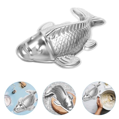 Amosfun Molde De Cozimento De Bolo Formato De Carpa De Peixe Fofo Forma De Alumínio Para Assar Bolo