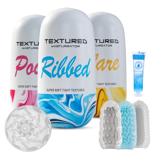 male masturbator sex toys for men - pocket pussy egg set stroker adult sex toys ultra soft stretchy 3d realistic textured male masturbators cup 3 penis training egg set male sex toys for men