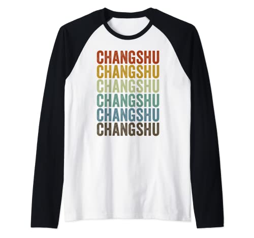 Changshu China Retro Vintage Camiseta Manga Raglan