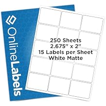 2.675 x 2 Rectangle Labels - Pack of 3,750 Labels, 250 Sheets - Inkjet/Laser Printer - Online Labels
