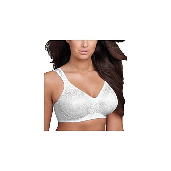 Playtex 18-Hour Ultimate Lift Wireless Bra, Wirefree Bra with Support, Full-Coverage Wireless Bra for Everyday Comfort, White, 34C