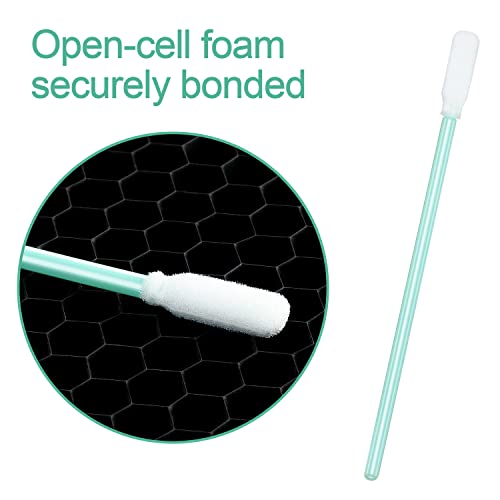 200 Pieces Foam Swab Cleaning Swab Foam Tips Sponge Stick For Inkjet Printer Print Head Camera Optical Lens Optical Equipment (Green, 9.3 Cm) #TOP6