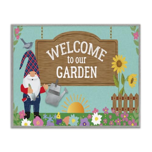Welcome to Our Garden Gnome, 24 x 30 Inch Framed Giclée Print