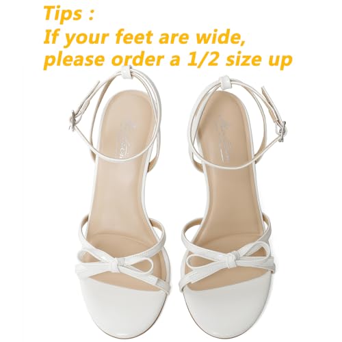 Mostrin Strappy Heels for Women Lace Up Ankle Strap Round Open Toe Stiletto High Heels Women's Heeled Sandals for Prom, Party, Daily3
