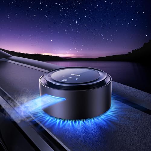 TORRAS AUTO On/Off Smart Car Air Freshener with Blue Ambient Light, Long Lasting Aroma for 1500 Times, Cherry Blossom Scent, Natural Fragrance, 2025 New Diffuser, Adjustable car freshener