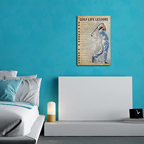 Autlry Vintage Golf Poster Quotes Wall Art Motivational Canvas Inspirational Pictures Print Art Education Golf Painting Decoration For Guys Christmas Gift Unframed 16X24 Inch(40X60Cm) #TOP2
