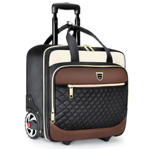 Image of RUCYEN Rolling Laptop Bag,Rolling Briefcase for Men & Women,Laptop Briefcase on Wheels,Carry On Bag for Business Travel