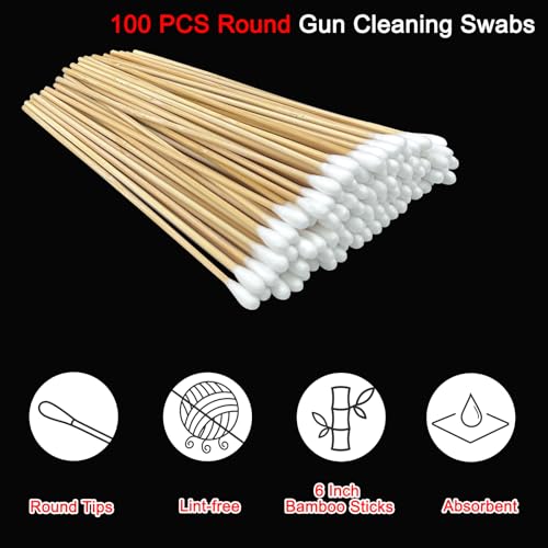 Image of Gun Cleaning Supplies - Lint Free Gun Cleaning Patches and 6 Inch Gun Cleaning Swabs Kit - Fit for Most Caliber Firearms Cleaning