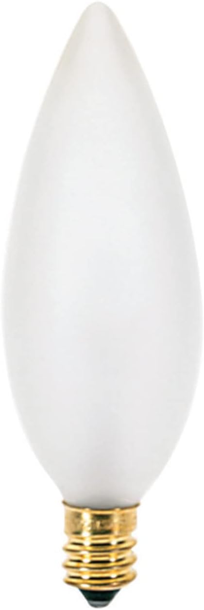 Satco 25BA9 1/2/F Incandescent Decorative Light, 25W E12 BA9 1/2, Frosted Bulb [Pack of 25]