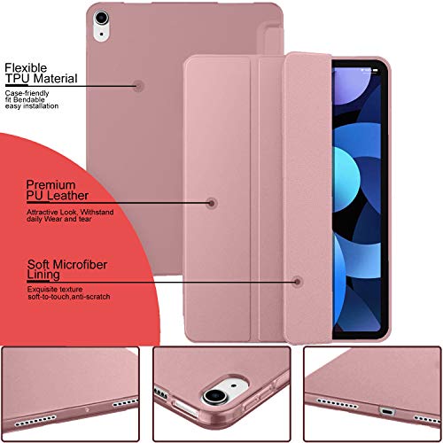 Image of DuraSafe Cases for iPad Air 4 5 6 Gen 2020 2022 2024 Air 11 A2588 A2589 A2591 A2316 MM9E3HN /A MM9D3HN /A MME23HN /A MM9C3HN /A MM9F3HN /A MYFQ2HN /A MYFM2HN /A MYFR2HN /A MYFP2HN /A MM9N3HN /A - Rose Gold