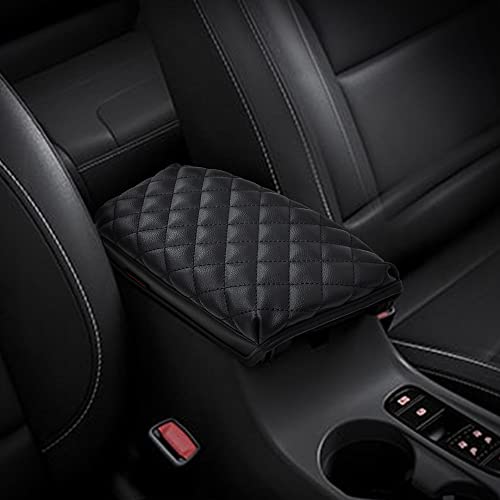 KMMOTORS Center Console Cover Compatible with Kia NIRO – Armrest Cushion & Console Protector for 2017, 2018, 2019, 2020, 2021, 2022 (Black)