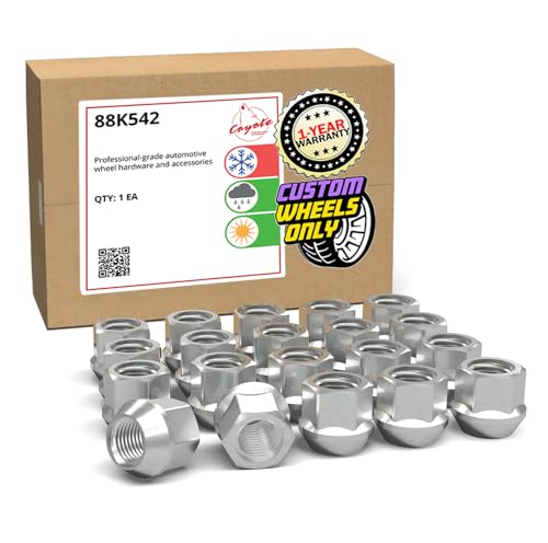 Image of Wheel Accessories Parts 20 Pcs 1 /2 inch-20 Thread Open End Bulge Acorn 21mm Long Lug Nuts Zinc 3 /4 inch 19mm Hex Fits Ford Mustang | Jeep Wrangler | Dodge Charger Challenger | Plymouth Cuda