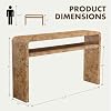 Hyfirm Mesa Consola Estilo Madera de Burl para Entrada, Mesa de Sofá Detrás del Sofá | 51"Lx30"H Borde en Cascada Rústica Mesa de Sofá Detrás del Sofá con Almacenamiento Inferior, Escritorio de Entrada MCM Engrosado para Vestíbulo 4