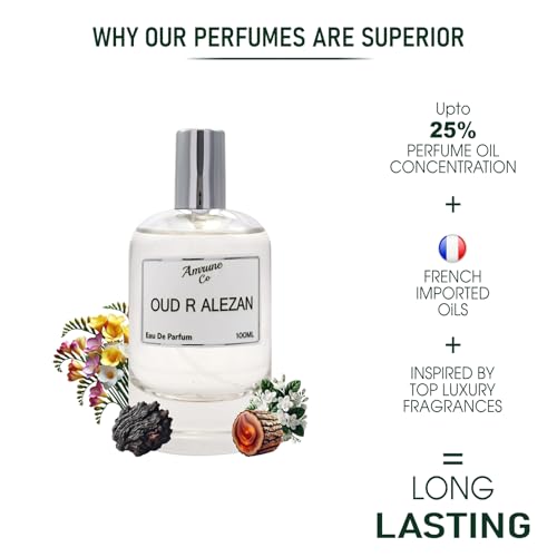 Image of Oud R Alezan | Luxury Men Eau De Parfum | Rose Oud Floral | Perfume Spray for Men | Strong & Long Lasting Fragrance | Luxury Gift for Him | 100 ml